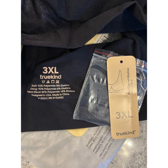 Truekind Everyday Comfort Straps Wireless Shaping Bra Black 3XL - Picture 4 of 6